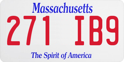 MA license plate 271IB9
