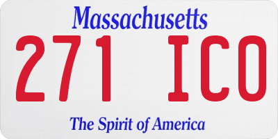 MA license plate 271IC0
