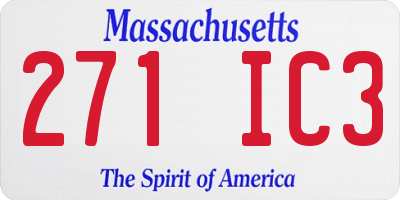 MA license plate 271IC3