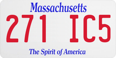 MA license plate 271IC5