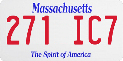 MA license plate 271IC7