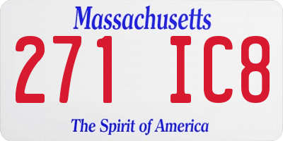 MA license plate 271IC8