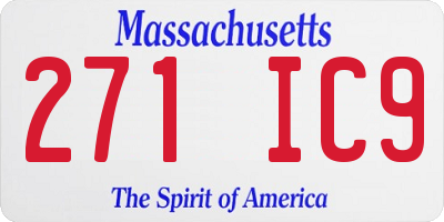 MA license plate 271IC9