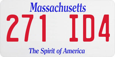 MA license plate 271ID4
