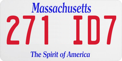 MA license plate 271ID7