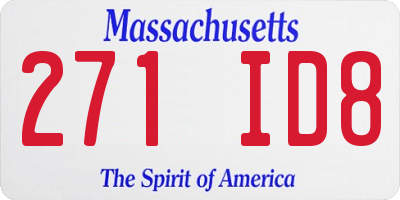 MA license plate 271ID8