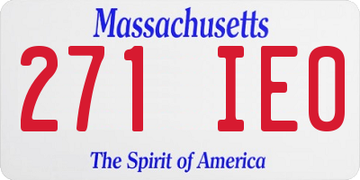 MA license plate 271IE0