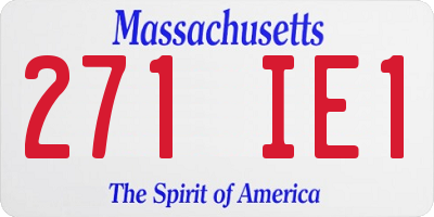 MA license plate 271IE1