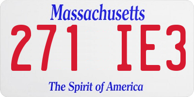 MA license plate 271IE3