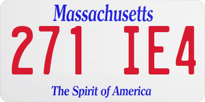 MA license plate 271IE4