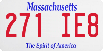 MA license plate 271IE8