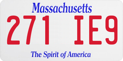 MA license plate 271IE9