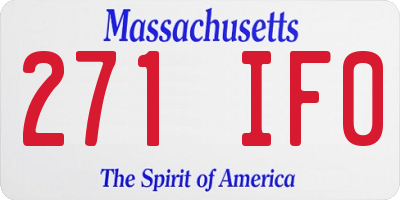 MA license plate 271IF0