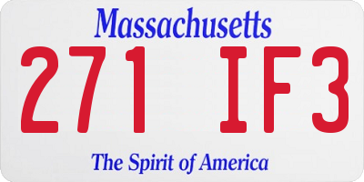 MA license plate 271IF3