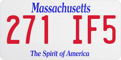 MA license plate 271IF5