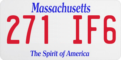MA license plate 271IF6
