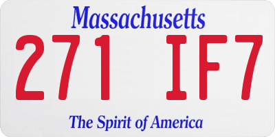 MA license plate 271IF7