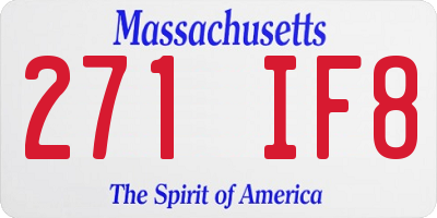 MA license plate 271IF8