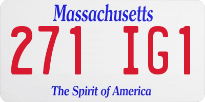 MA license plate 271IG1