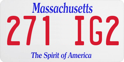 MA license plate 271IG2