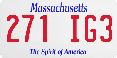 MA license plate 271IG3