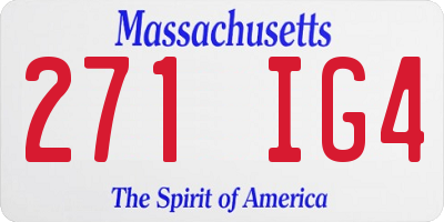 MA license plate 271IG4