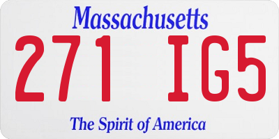 MA license plate 271IG5