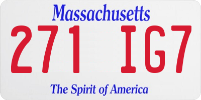 MA license plate 271IG7
