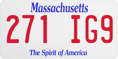 MA license plate 271IG9