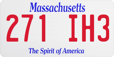 MA license plate 271IH3