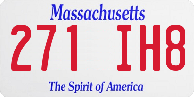 MA license plate 271IH8