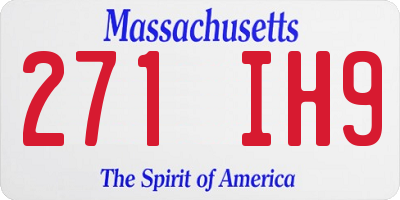 MA license plate 271IH9