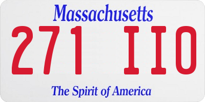 MA license plate 271II0