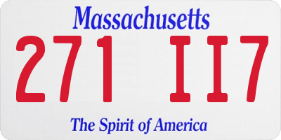 MA license plate 271II7