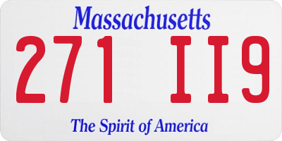 MA license plate 271II9