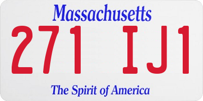 MA license plate 271IJ1