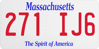 MA license plate 271IJ6
