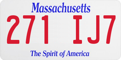 MA license plate 271IJ7