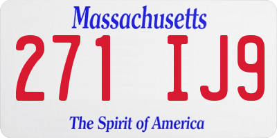 MA license plate 271IJ9