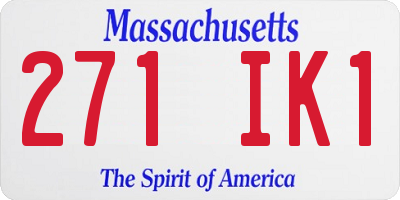 MA license plate 271IK1