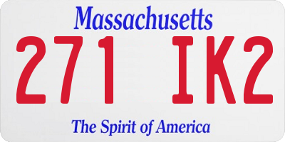 MA license plate 271IK2