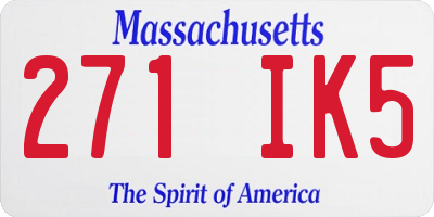 MA license plate 271IK5