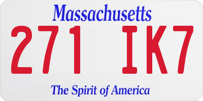 MA license plate 271IK7