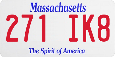 MA license plate 271IK8