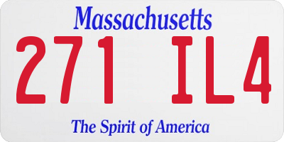 MA license plate 271IL4