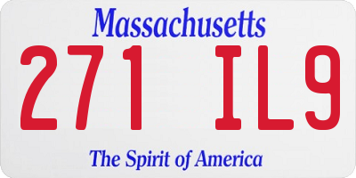 MA license plate 271IL9