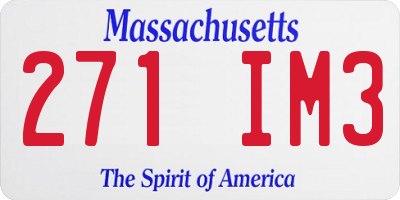 MA license plate 271IM3