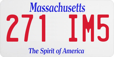 MA license plate 271IM5