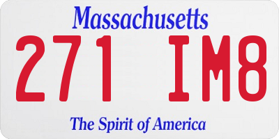 MA license plate 271IM8