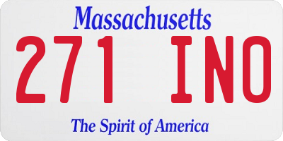 MA license plate 271IN0